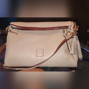 Dooney & Bourke Cream and Tan Shoulder Bag